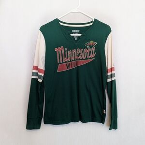CCM Women's Minnesota Wild Green Long Sleeve Shirt - Size Medium
